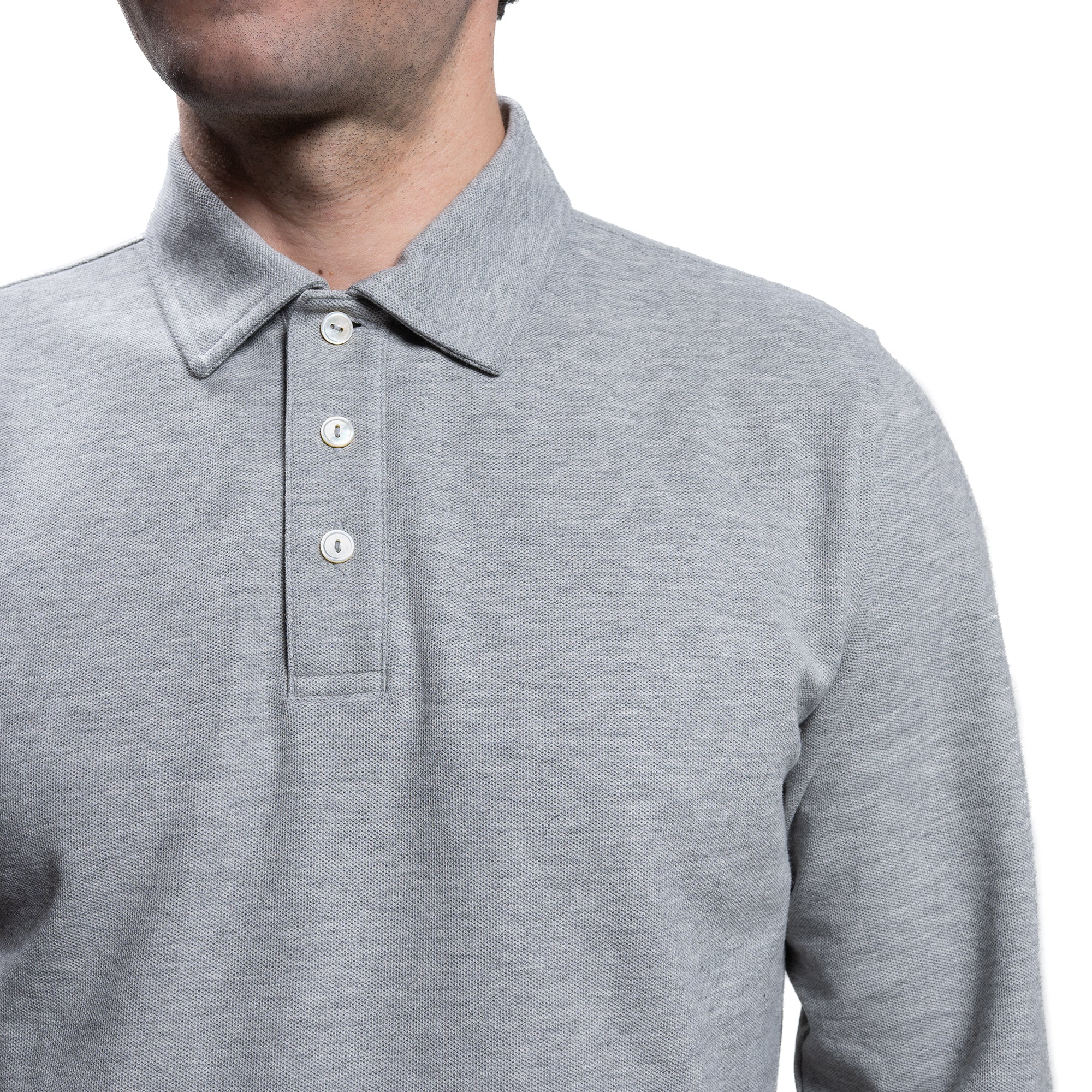 Pique Polo Shirts - Heather Grey - Image 5