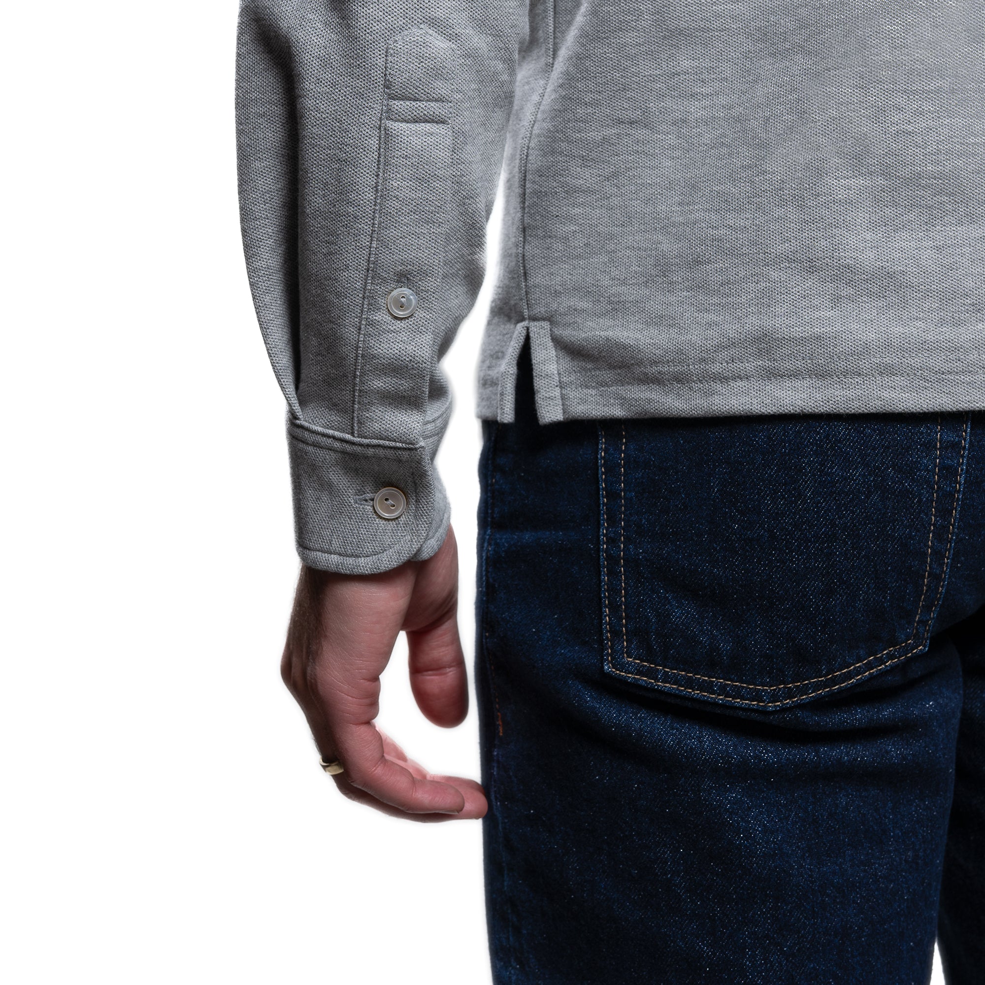 Pique Polo Shirts - Heather Grey - Image 6