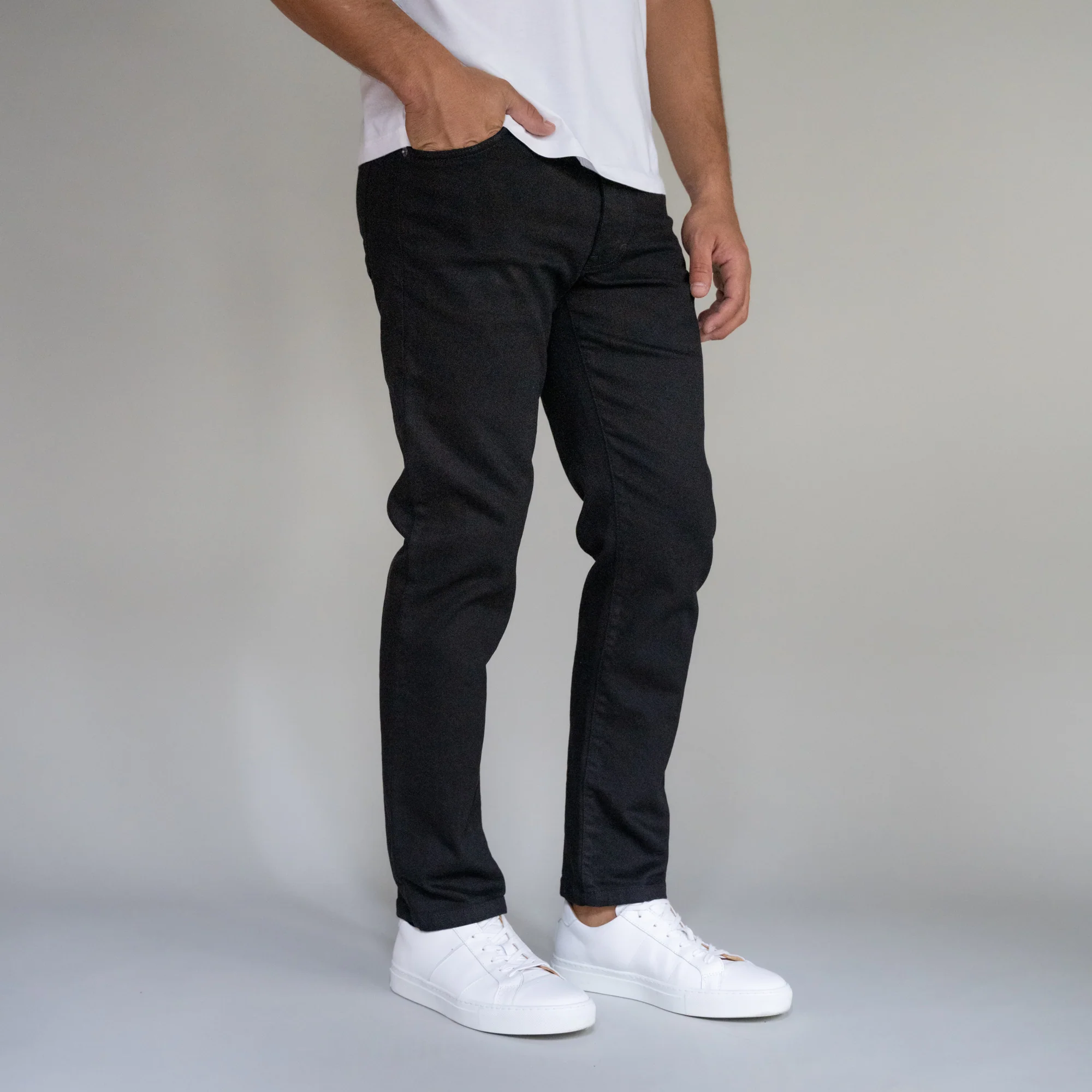 Premium Italian Denim Skinny Fit - Black - Image 3