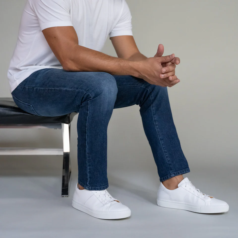 Premium Italian Denim Slim Fit - Dark Vintage Wash - Image 3