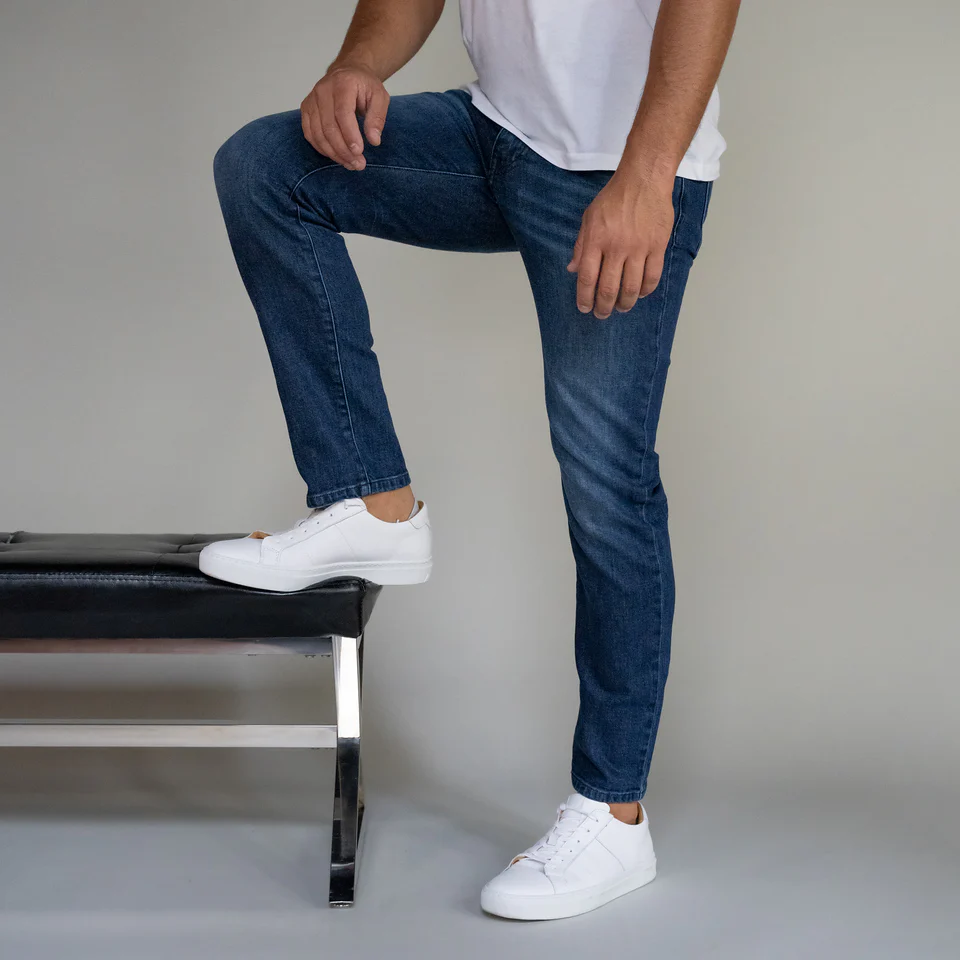 Premium Italian Denim Slim Fit - Dark Vintage Wash - Image 4
