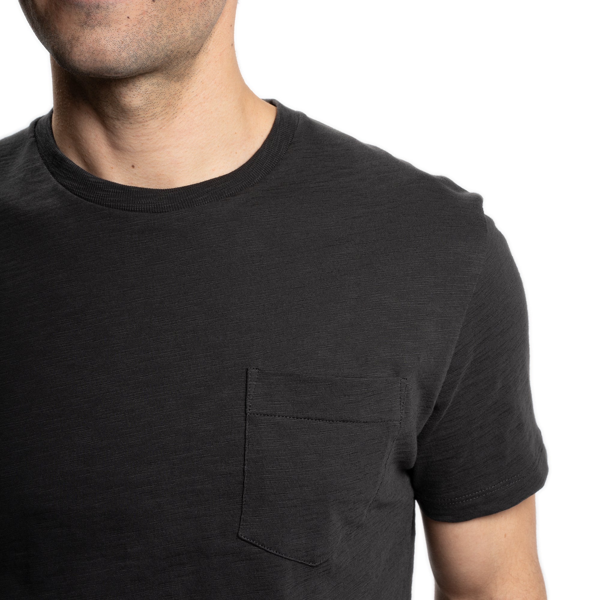 Slub Pocket T-Shirt - Black - Image 4