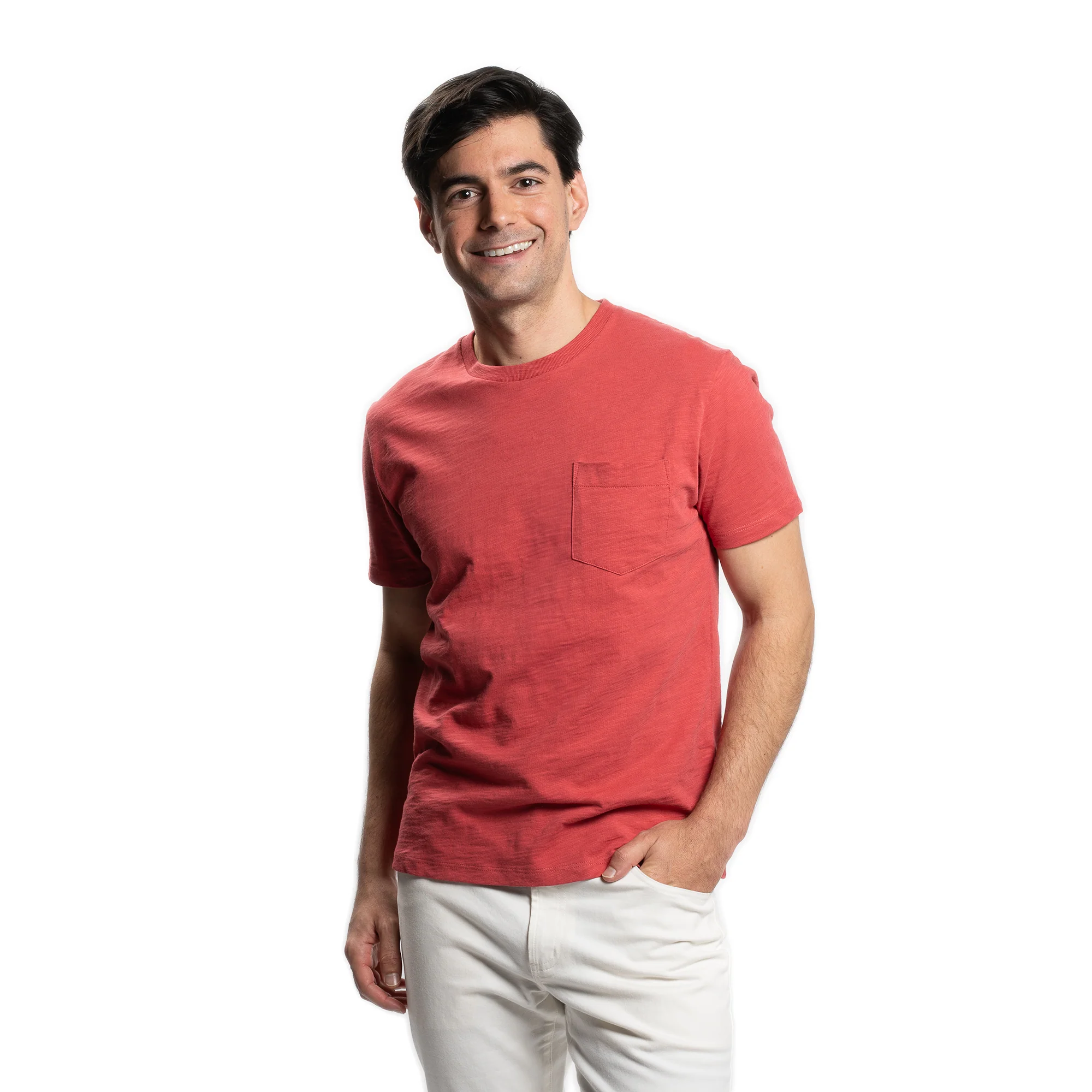 Slub Pocket T-Shirt - Red - Image 4