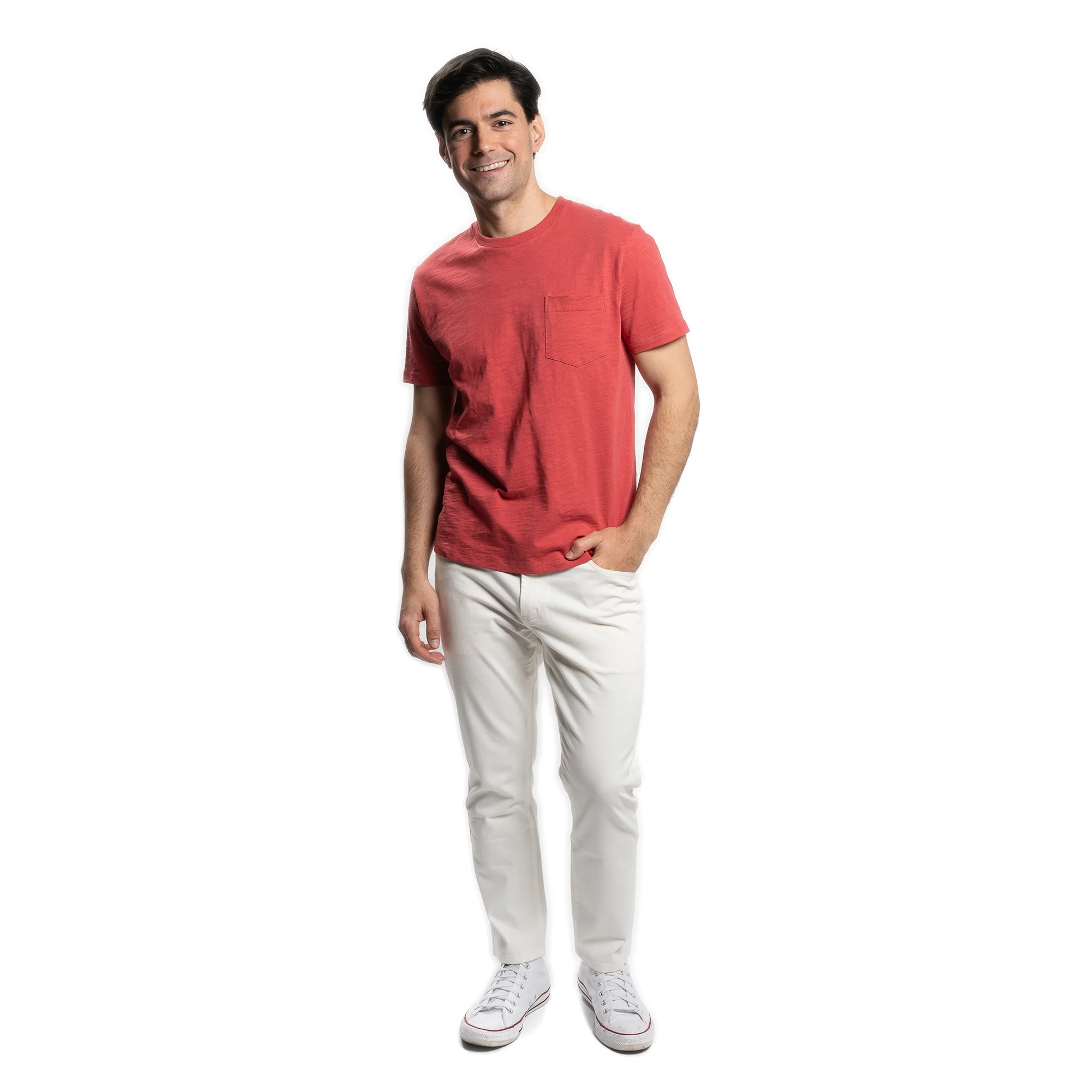 Slub Pocket T-Shirt - Red - Image 5