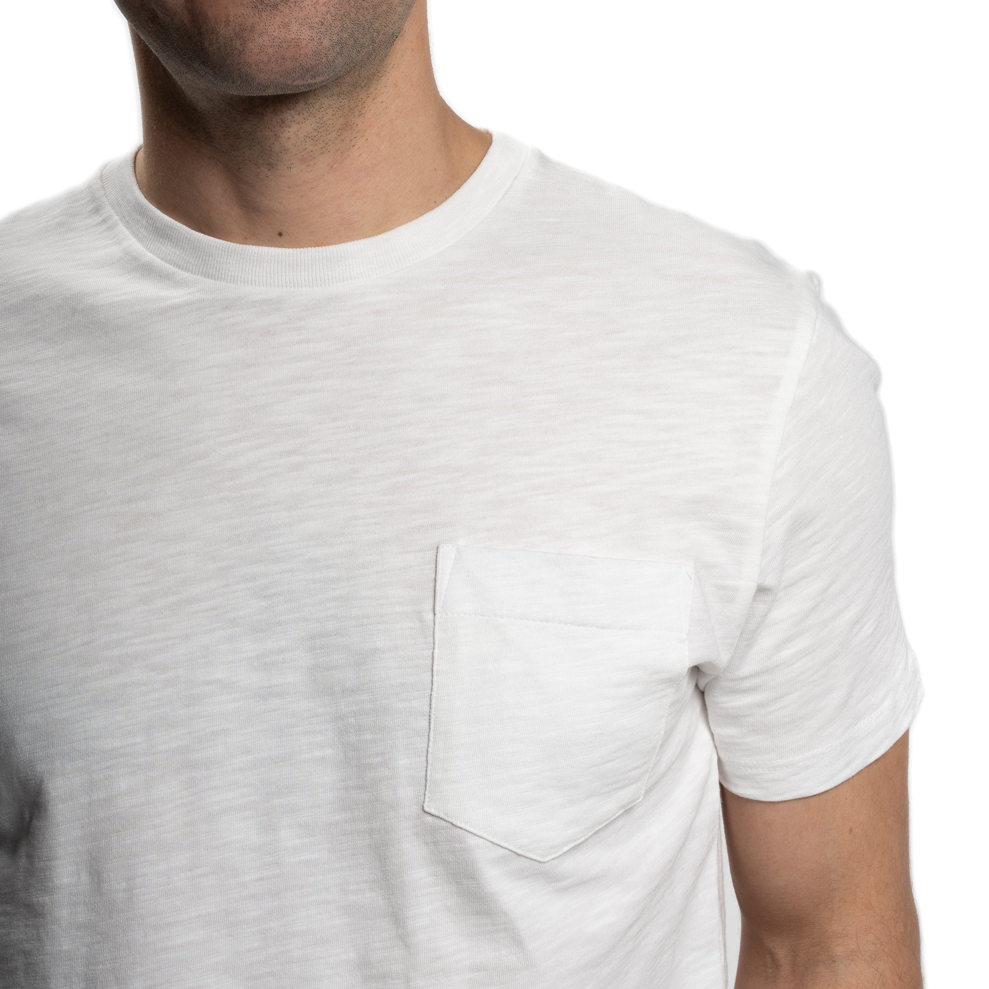 Slub Pocket T-Shirt - White - Image 4