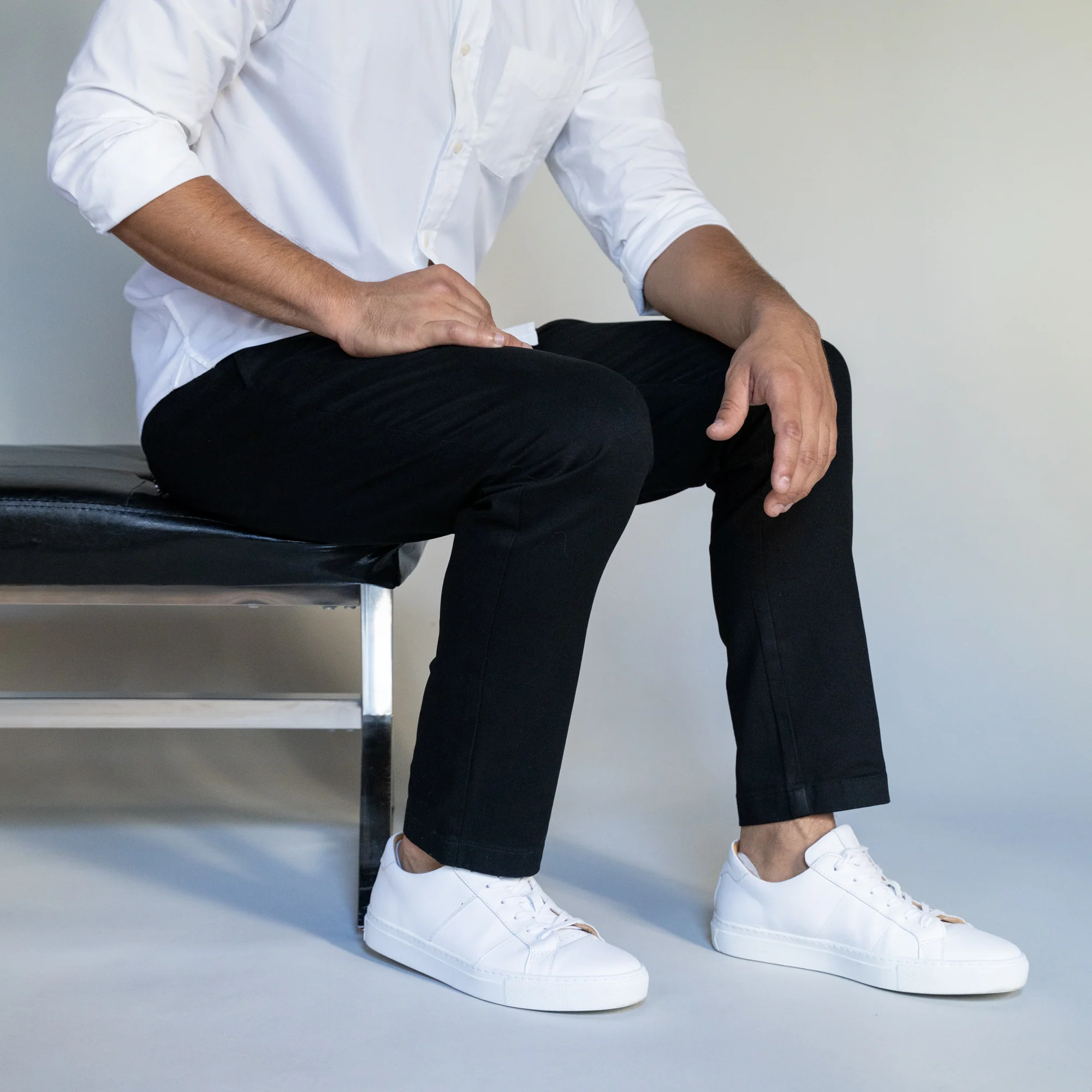 Stretch Chinos Slim Fit - Black - Image 4