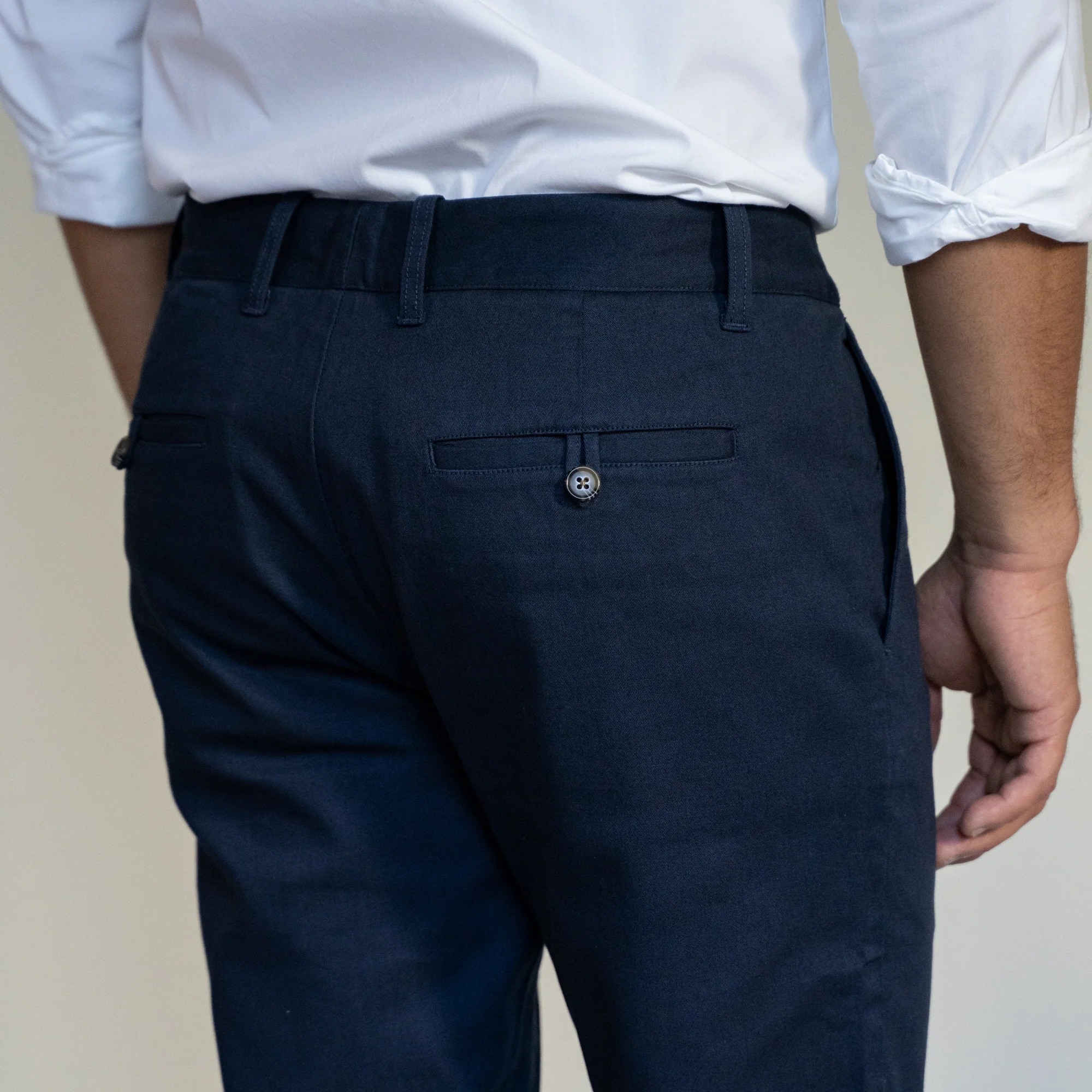 Stretch Chinos Slim Fit - Navy - Image 2