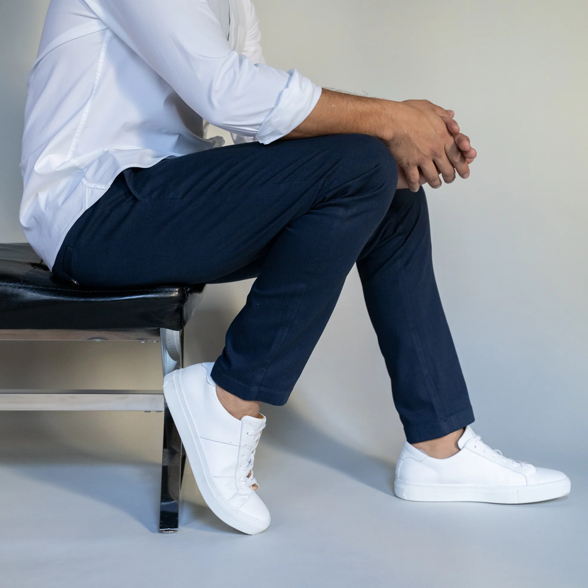 Stretch Chinos Slim Fit - Navy - Image 4