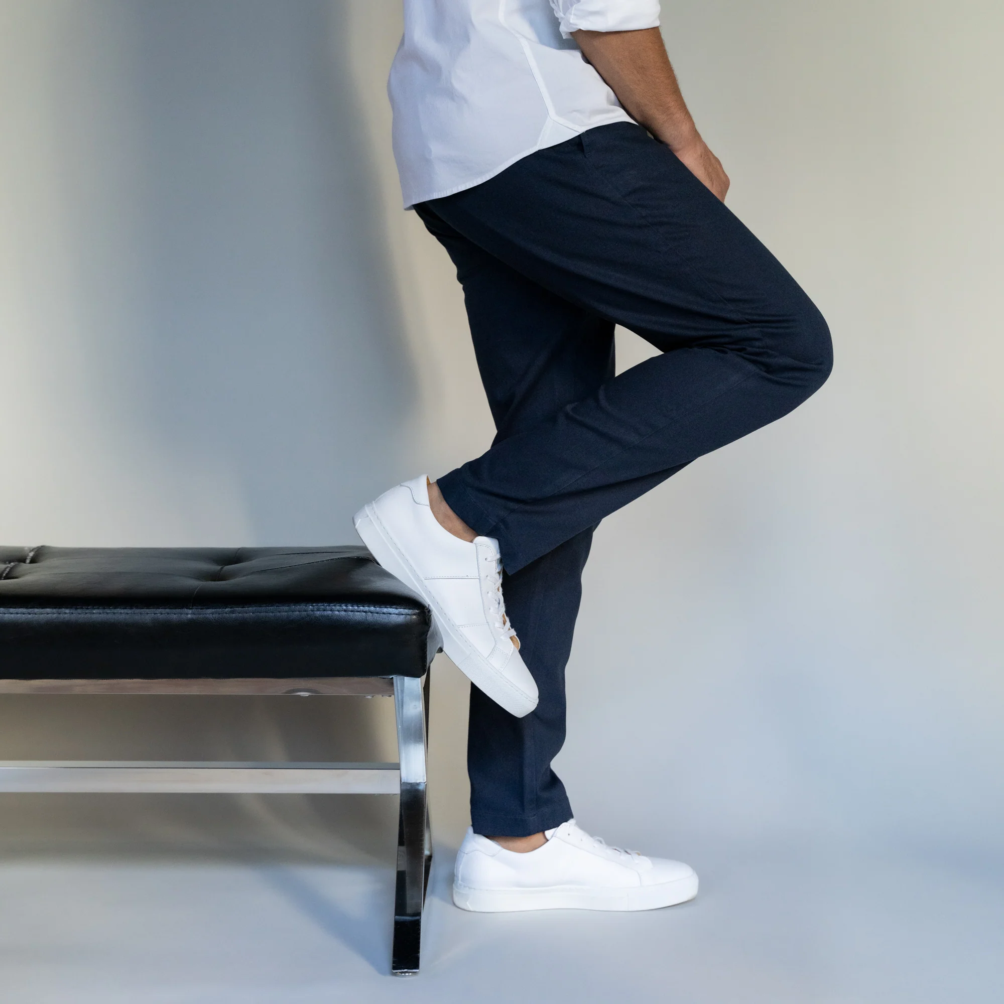 Stretch Chinos Slim Fit - Navy - Image 5