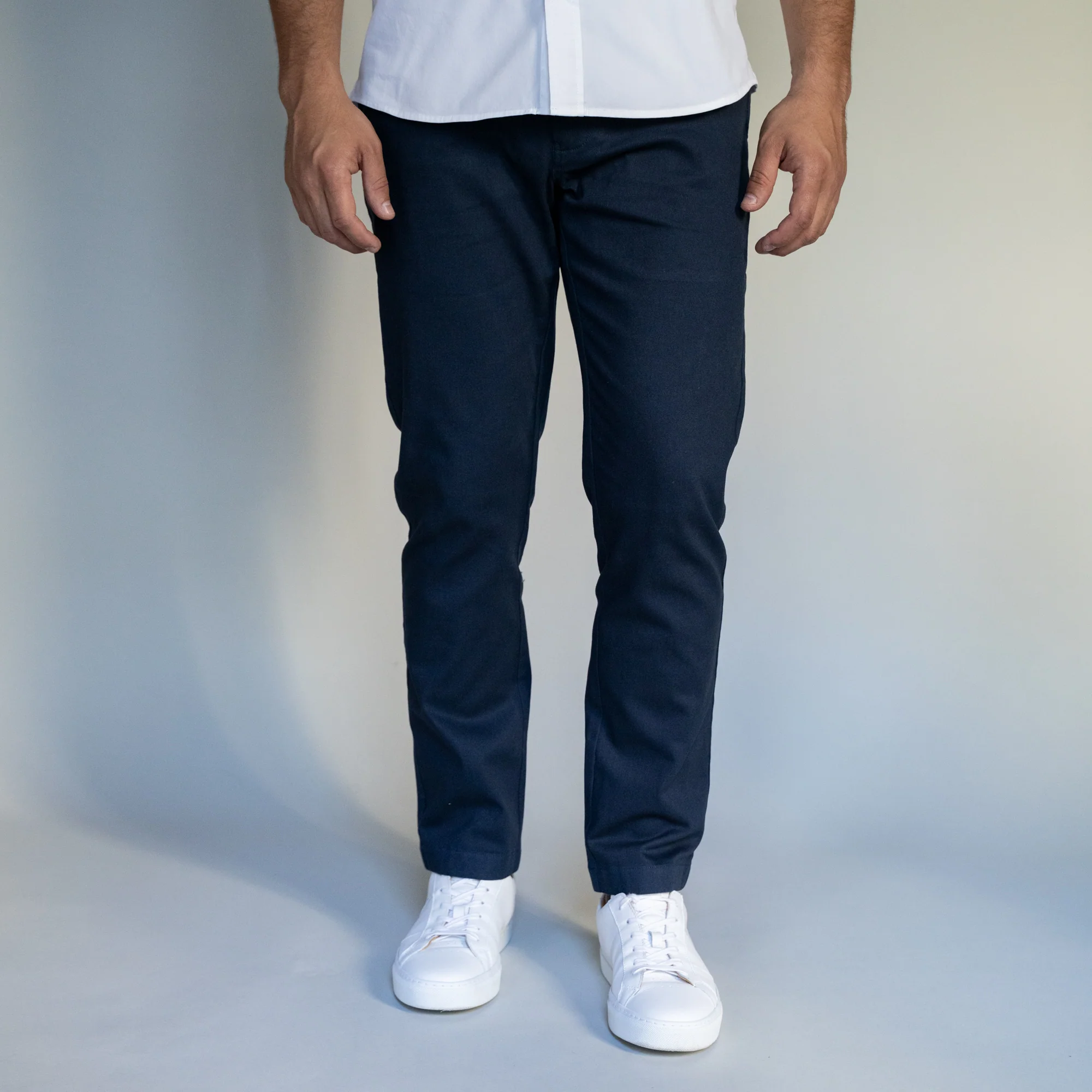 Stretch Chinos Slim Fit - Navy - Image 6