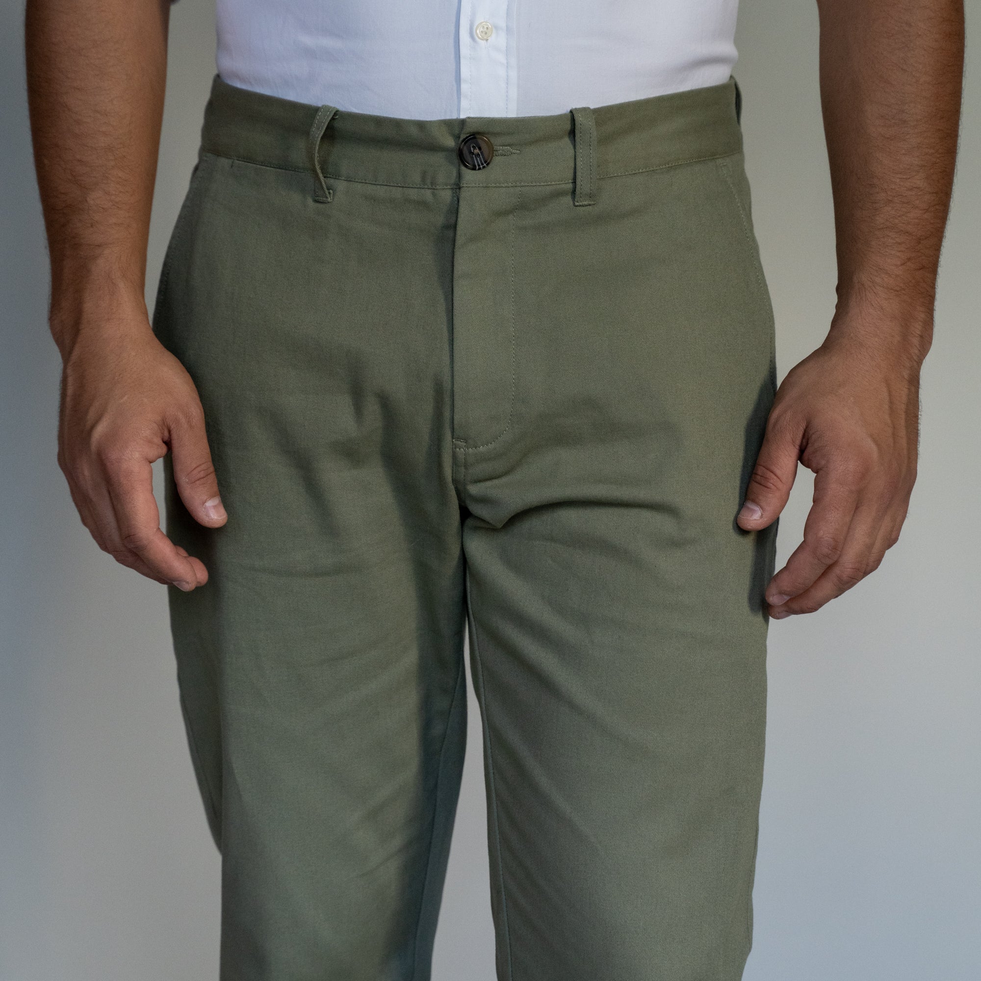 Stretch Chinos Slim Fit - Olive - Image 4