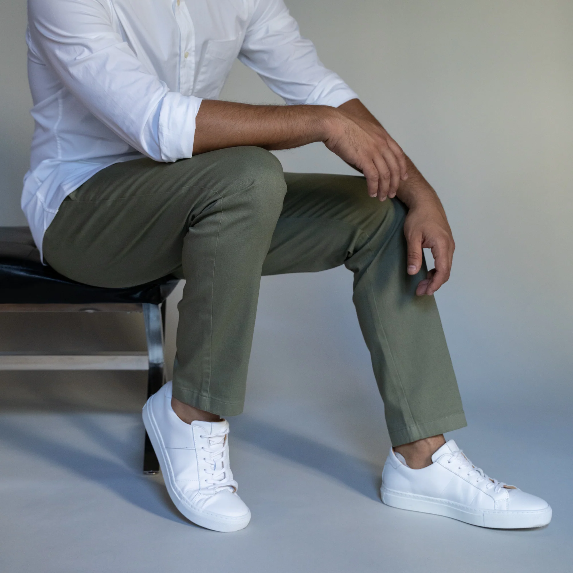 Stretch Chinos Slim Fit - Olive - Image 5