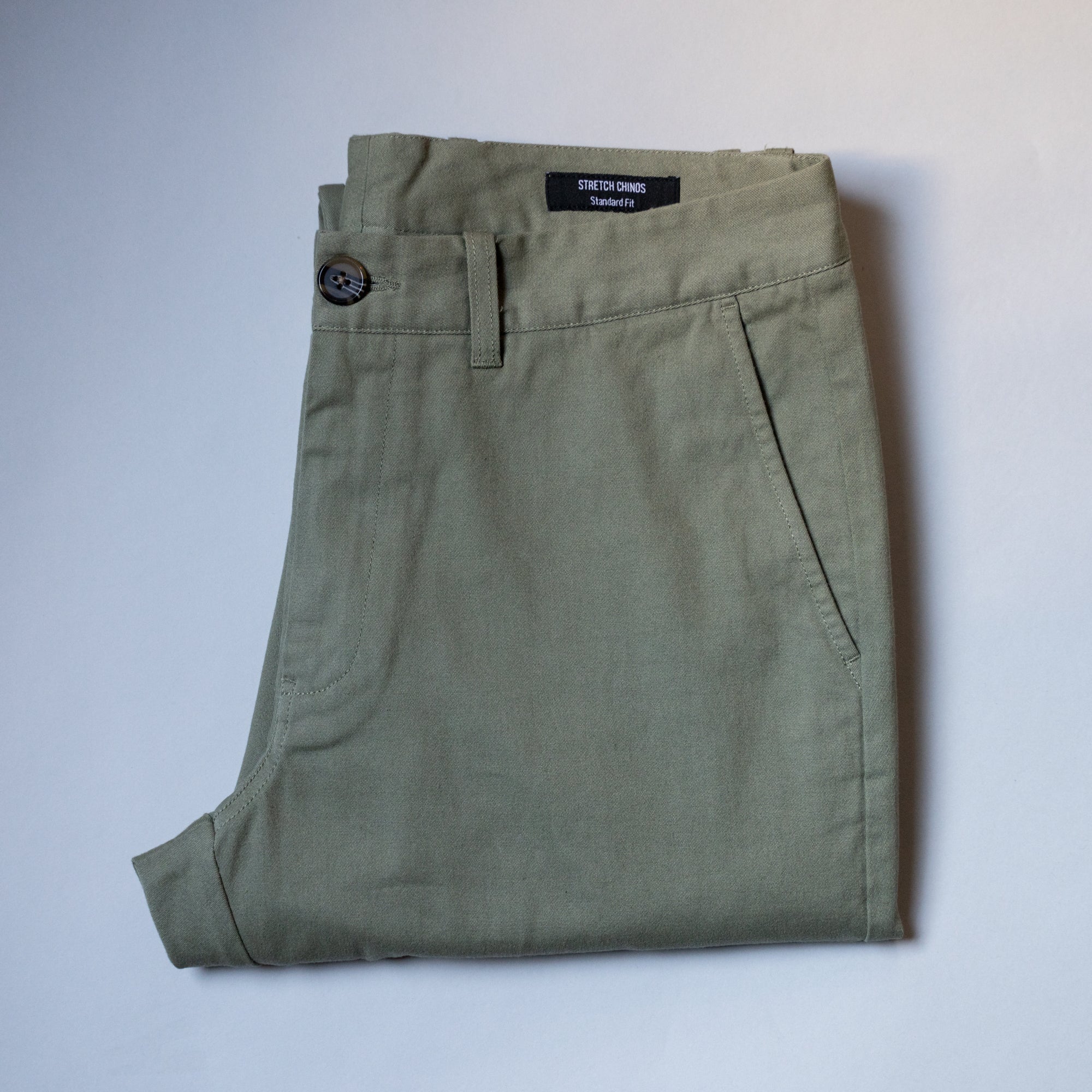 Stretch Chinos Slim Fit - Olive - Image 8