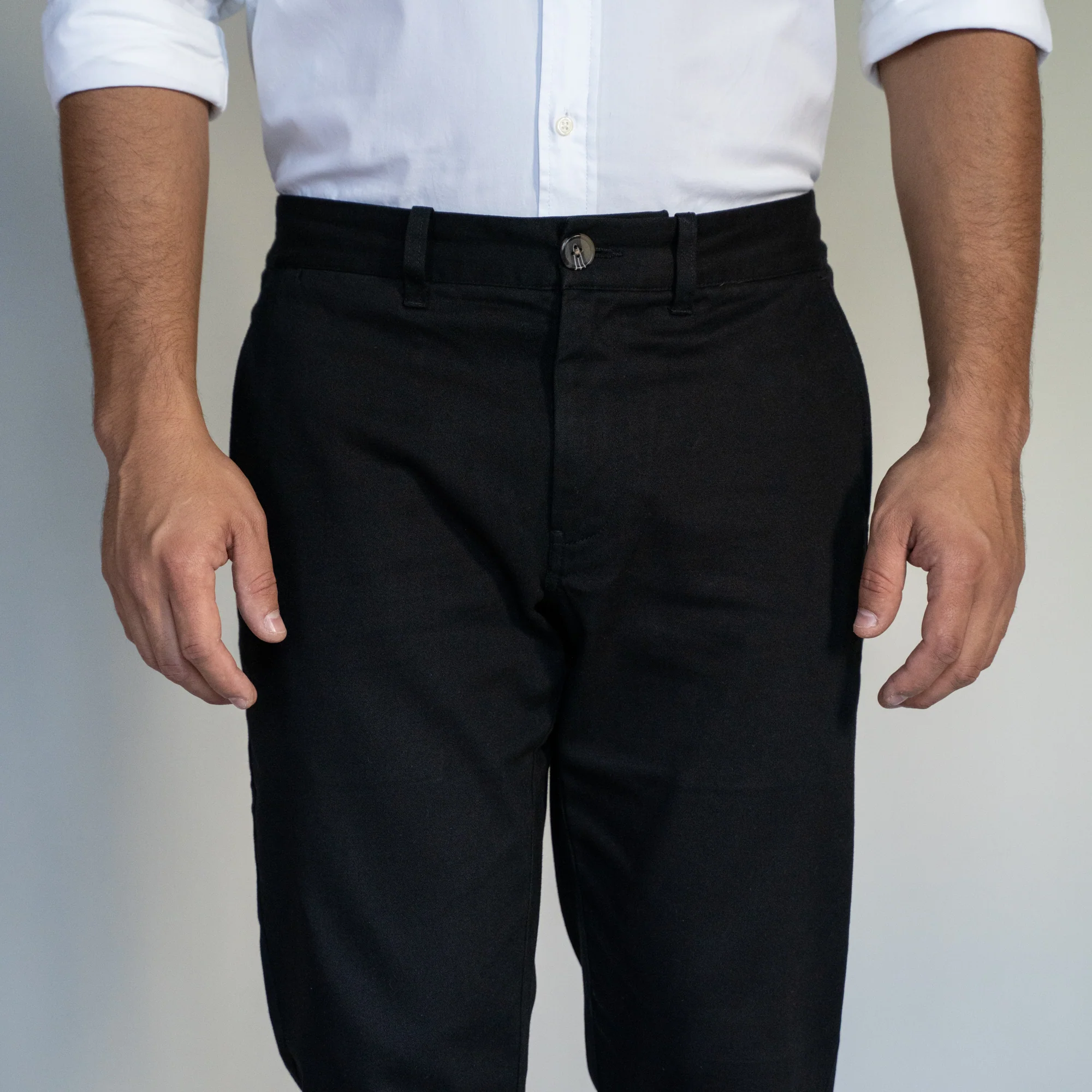 Stretch Chinos Standard Fit - Black - Image 3
