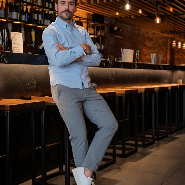 Stretch Chinos Slim Fit - Grey - Image 3