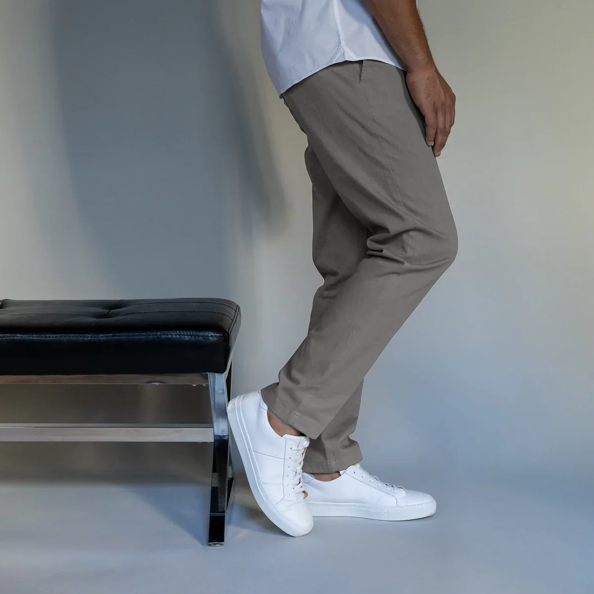 Stretch Chinos Slim Fit - Grey - Image 5
