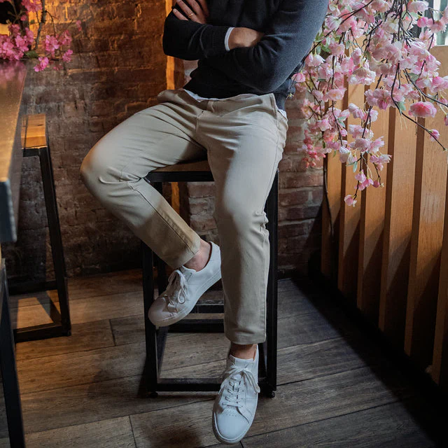 Stretch Chinos Standard Fit - Khaki - Image 3
