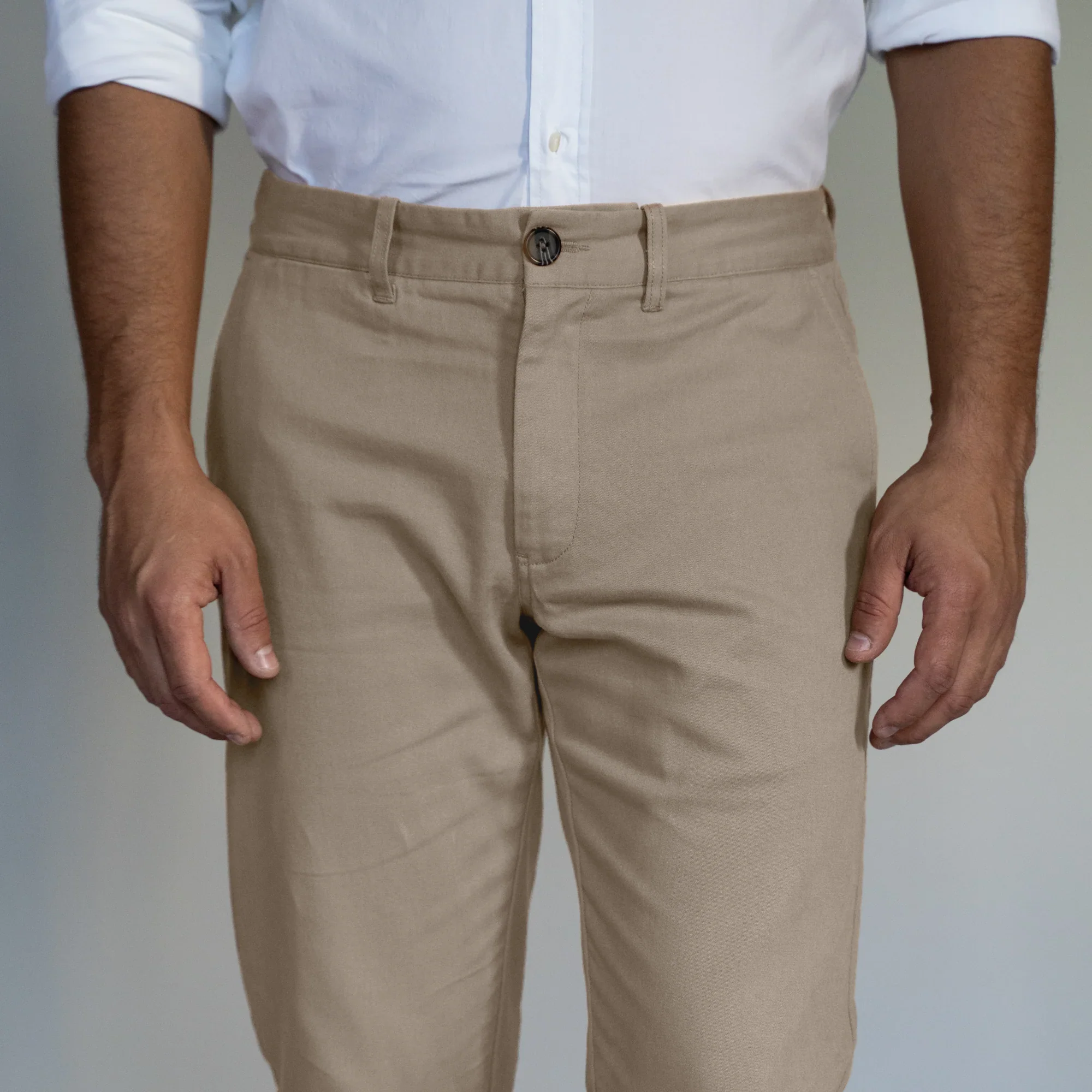 Stretch Chinos Standard Fit - Khaki - Image 5