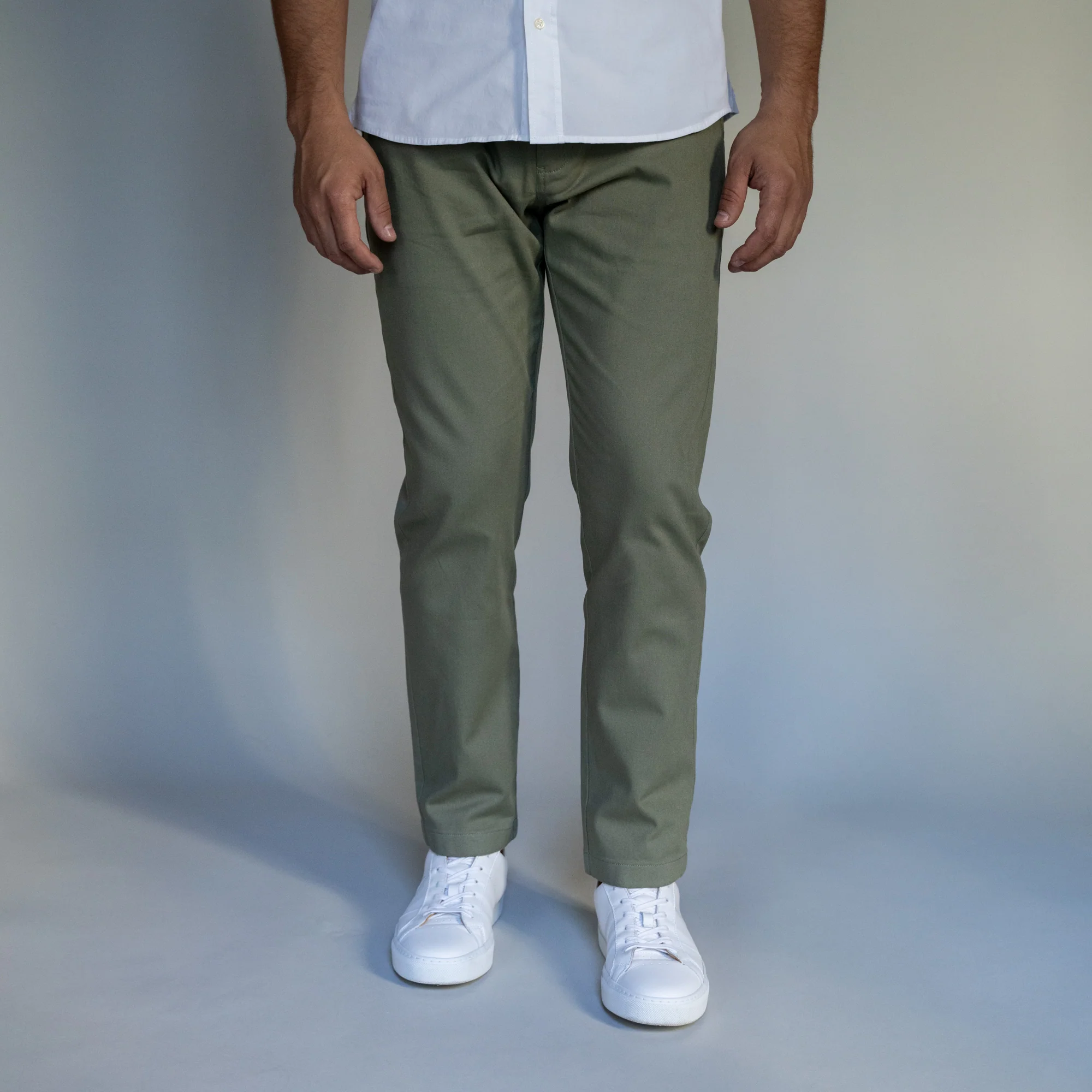 Stretch Chinos Standard Fit - Olive - Image 7