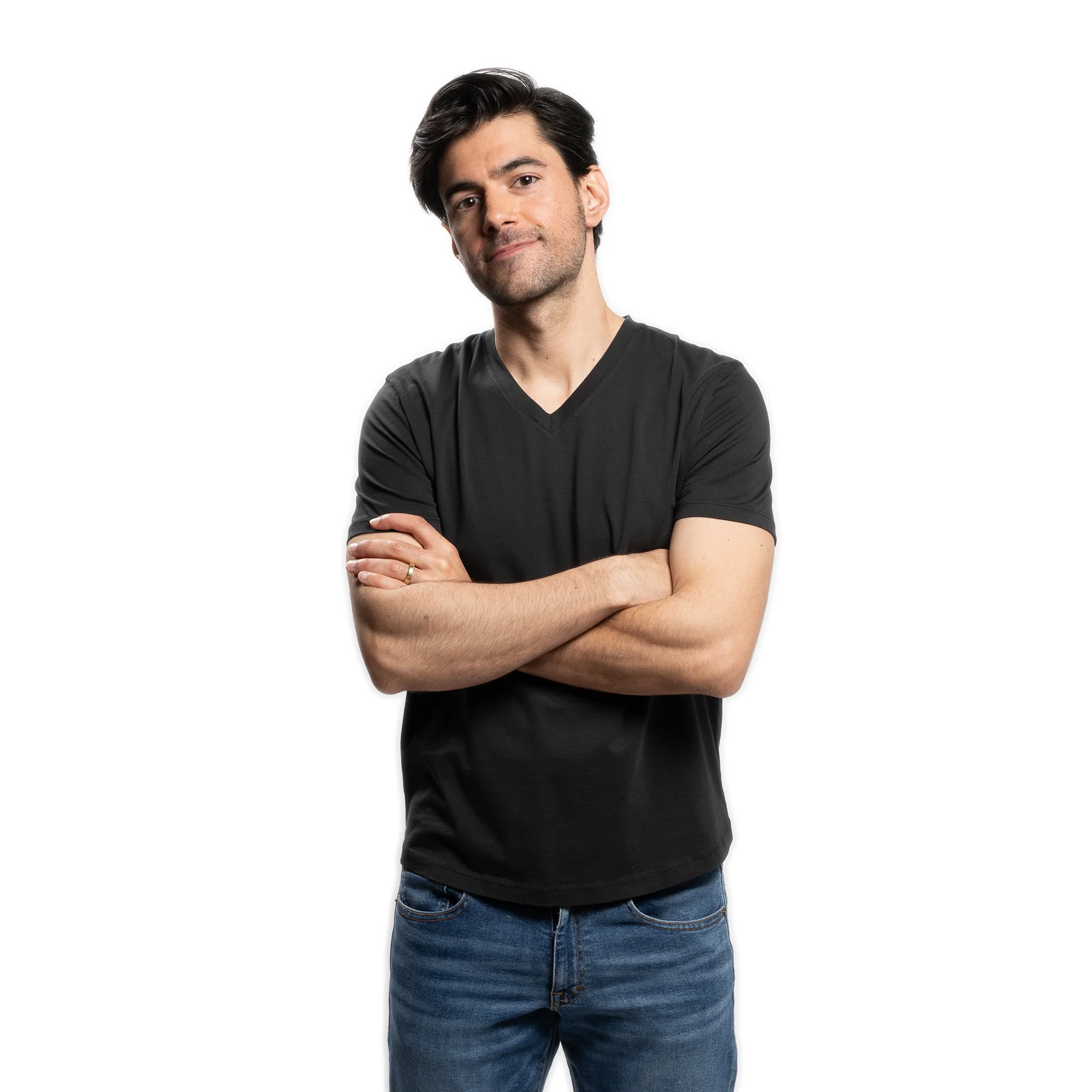 The V Neck T - Black - Image 3