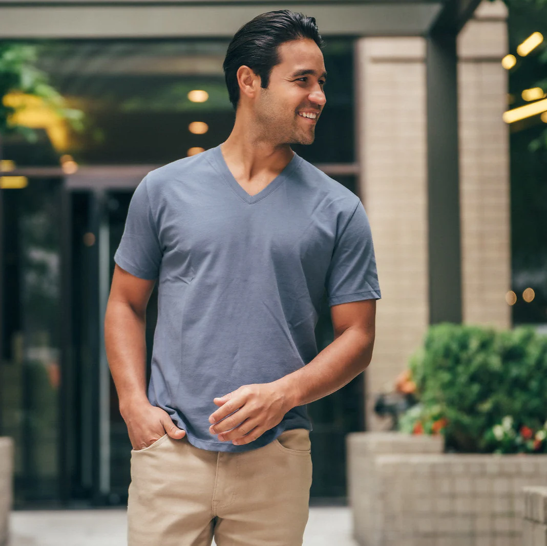 The V Neck T - Denim - Image 3