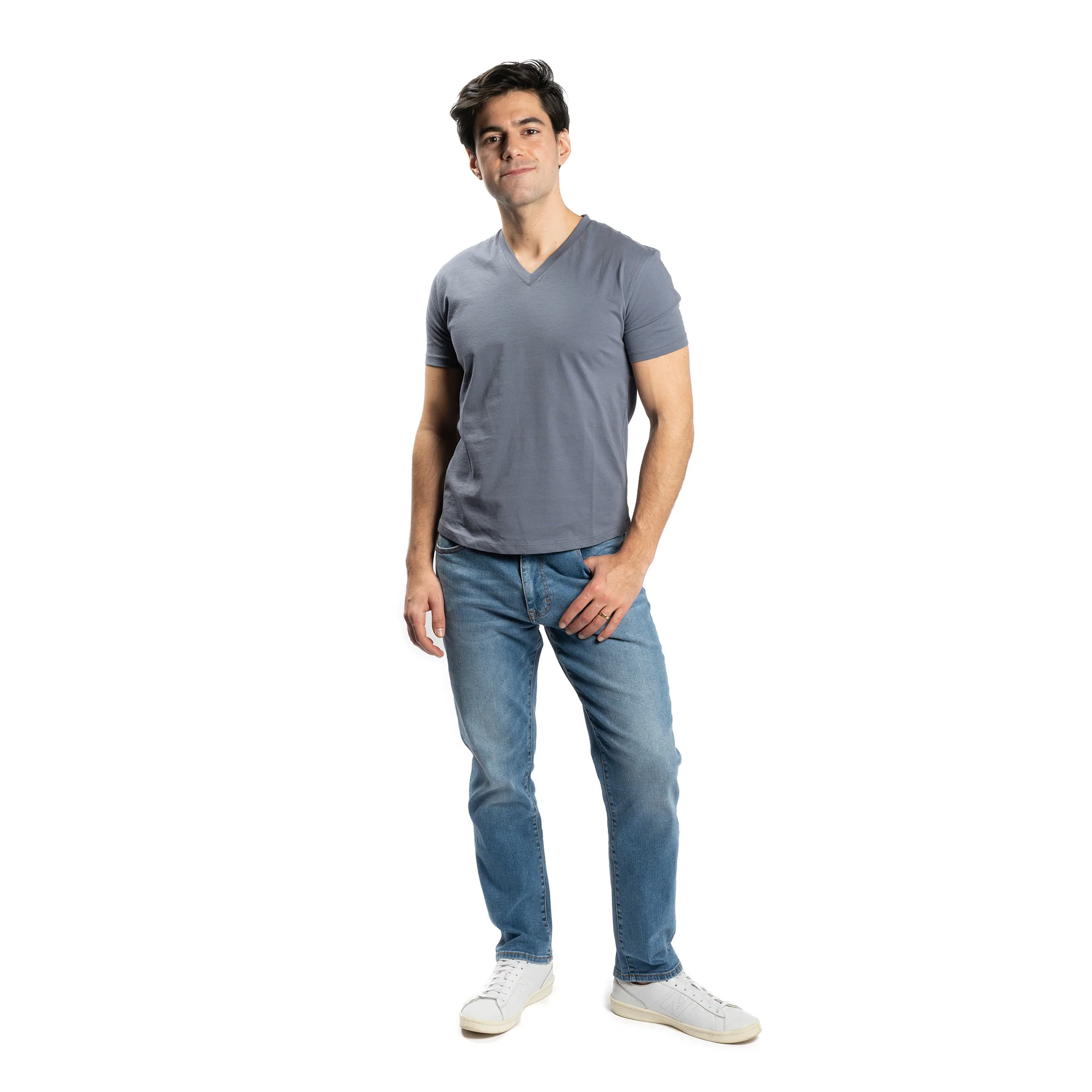 The V Neck T - Denim - Image 5