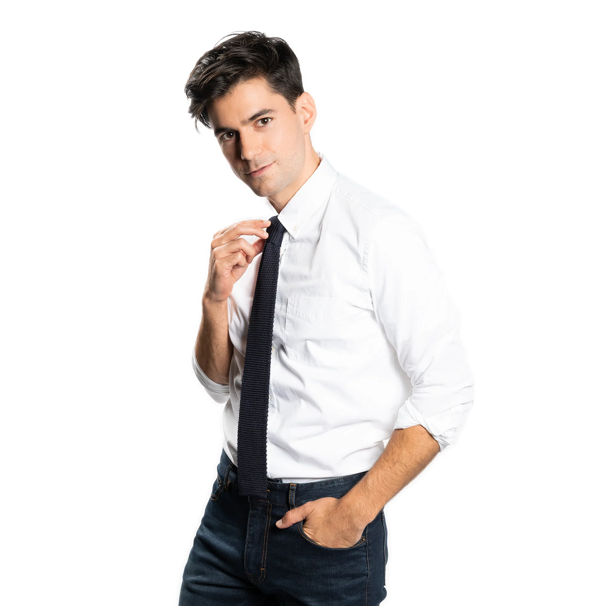 Ties - Navy Silk Knit - Image 4