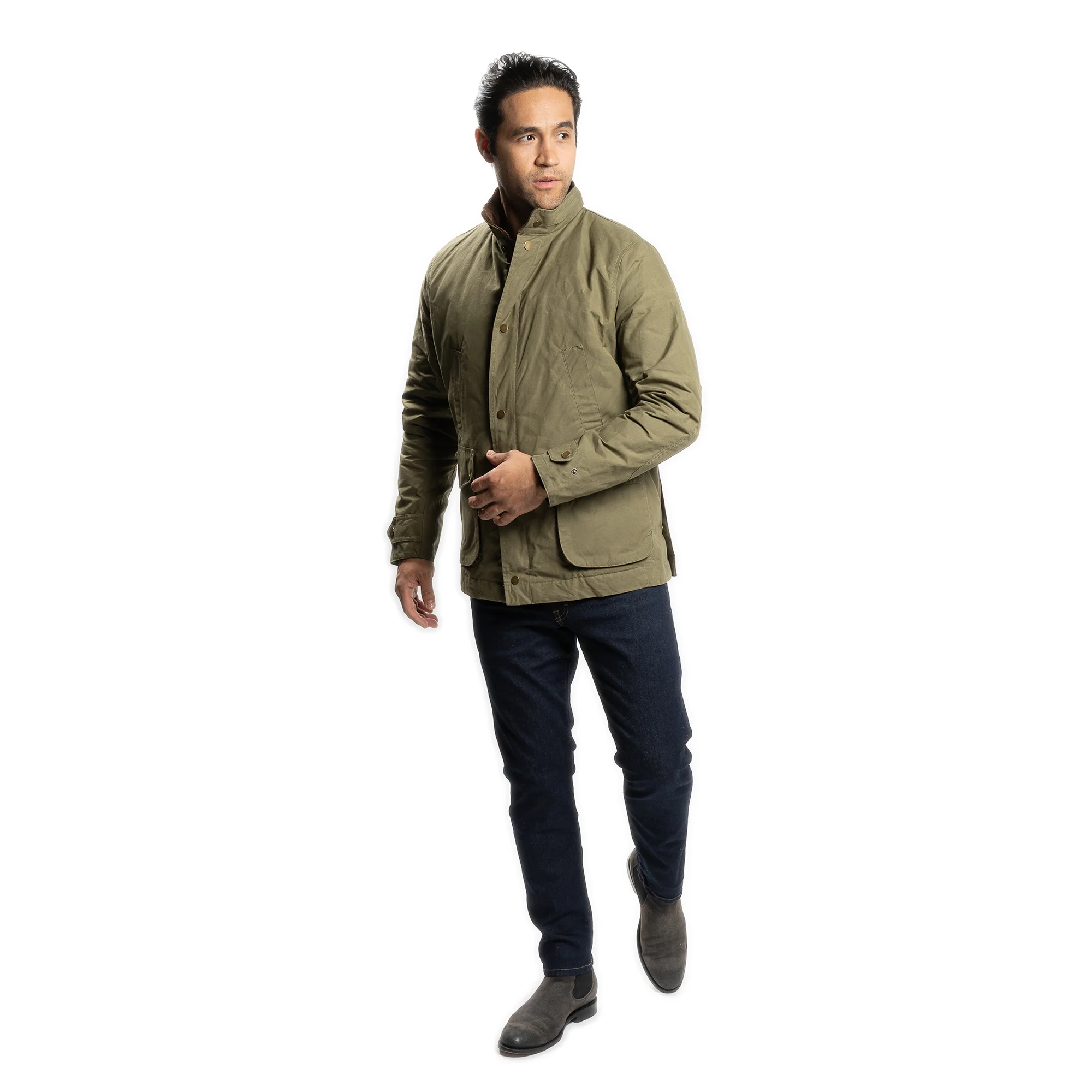 Waxed Jacket - Olive - Image 11