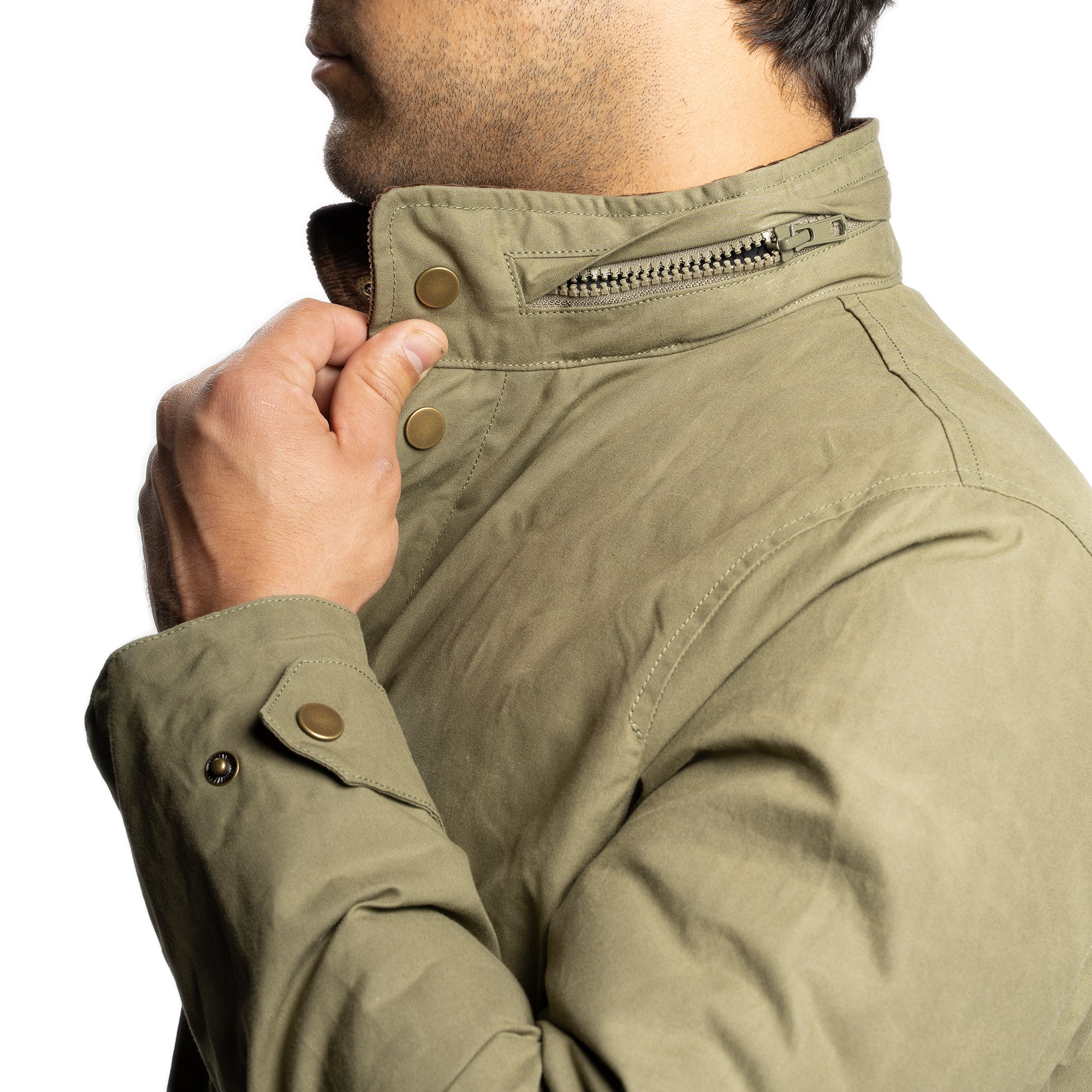 Waxed Jacket - Olive - Image 2