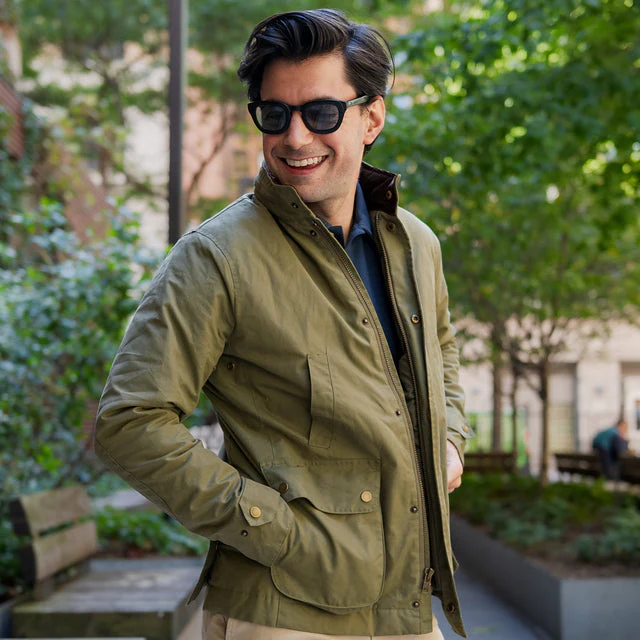 Waxed Jacket - Olive - Image 3