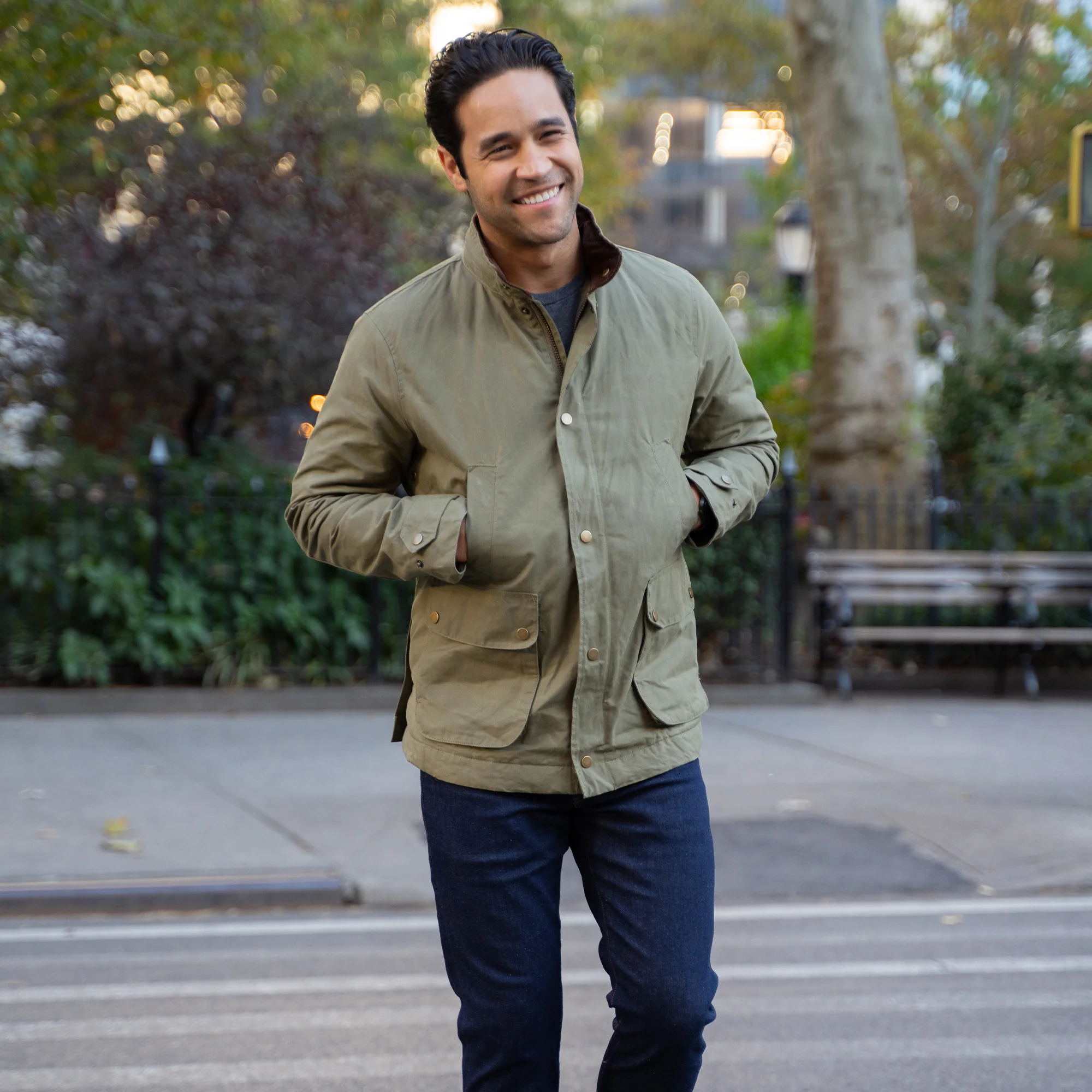 Waxed Jacket - Olive - Image 4