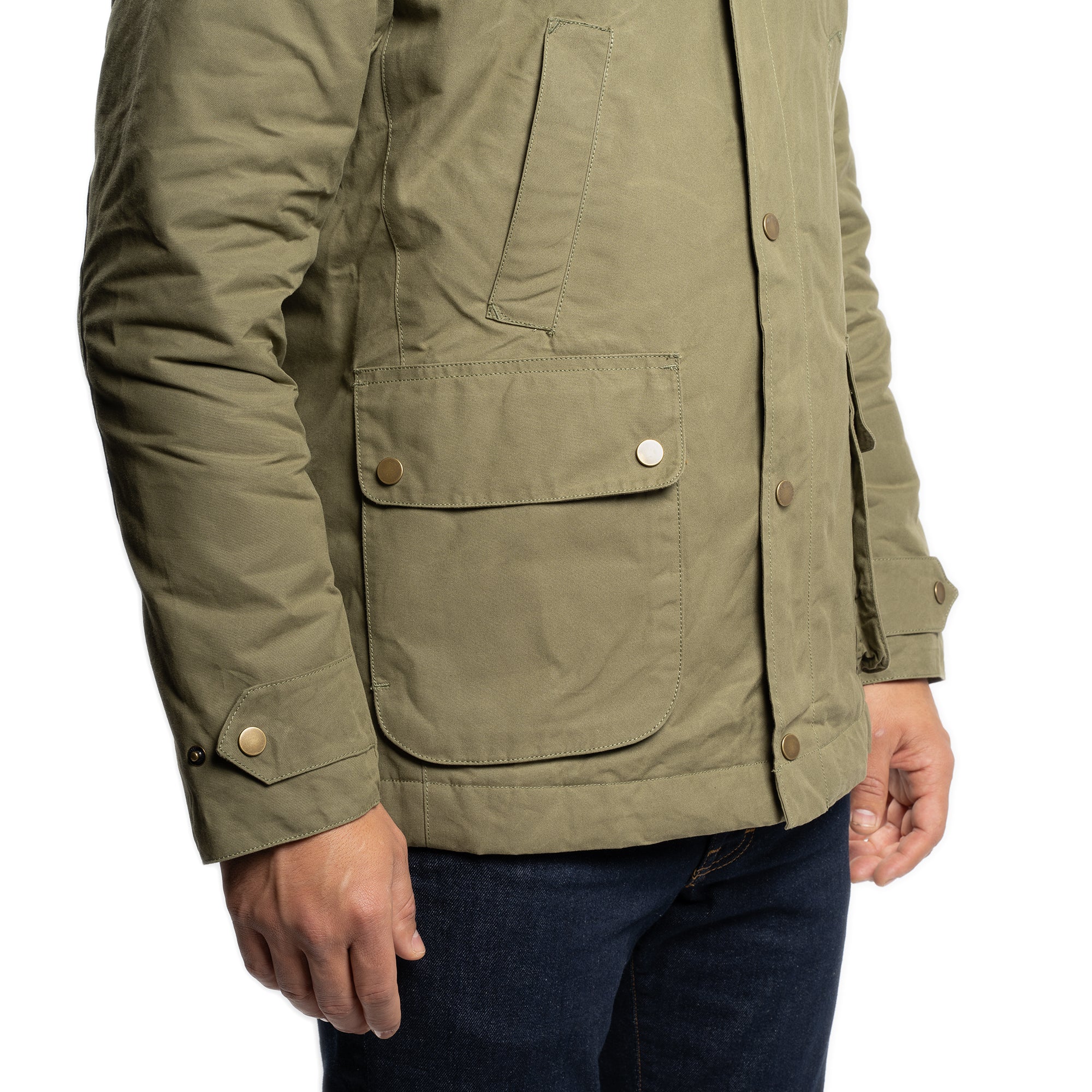 Waxed Jacket - Olive - Image 8