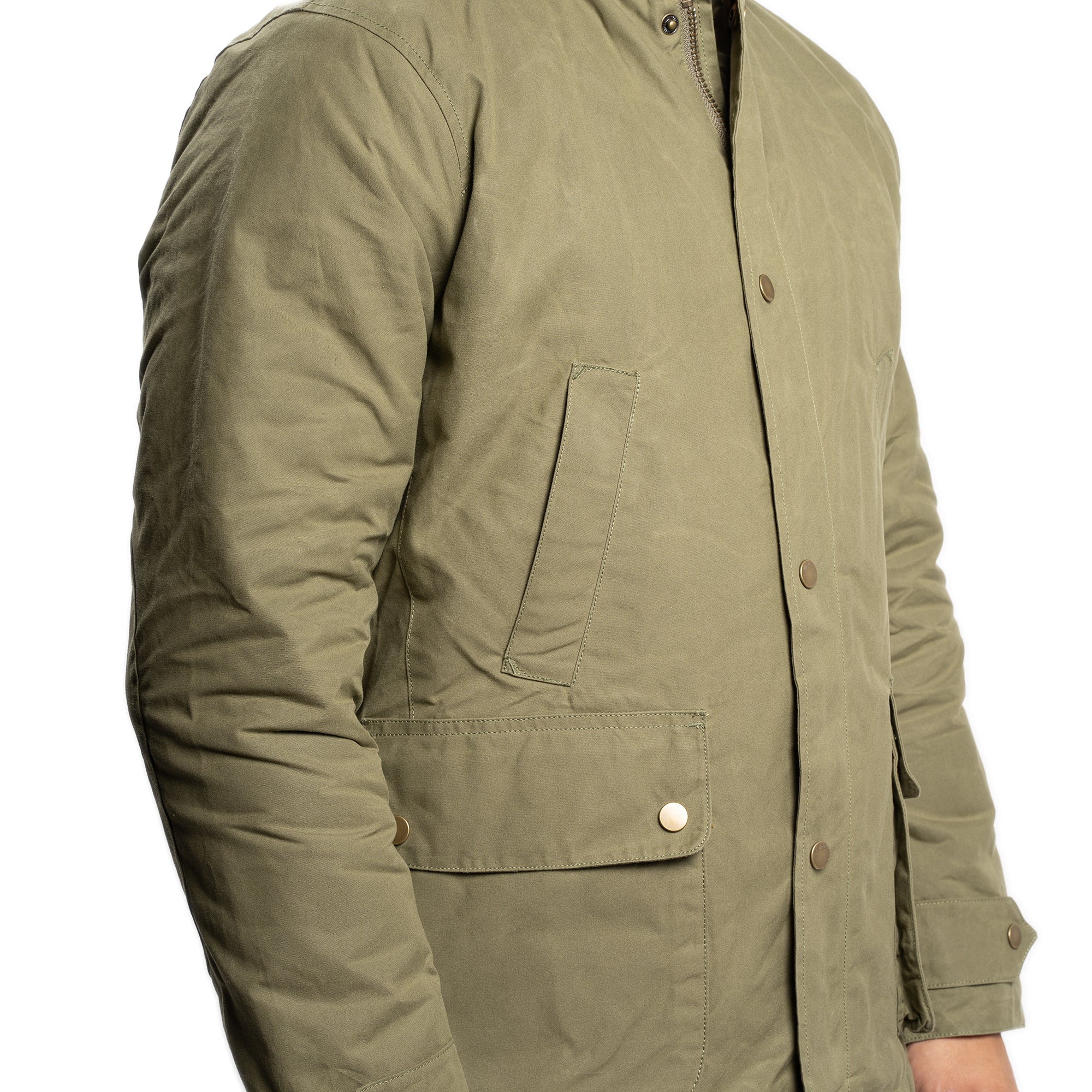 Waxed Jacket - Olive - Image 9
