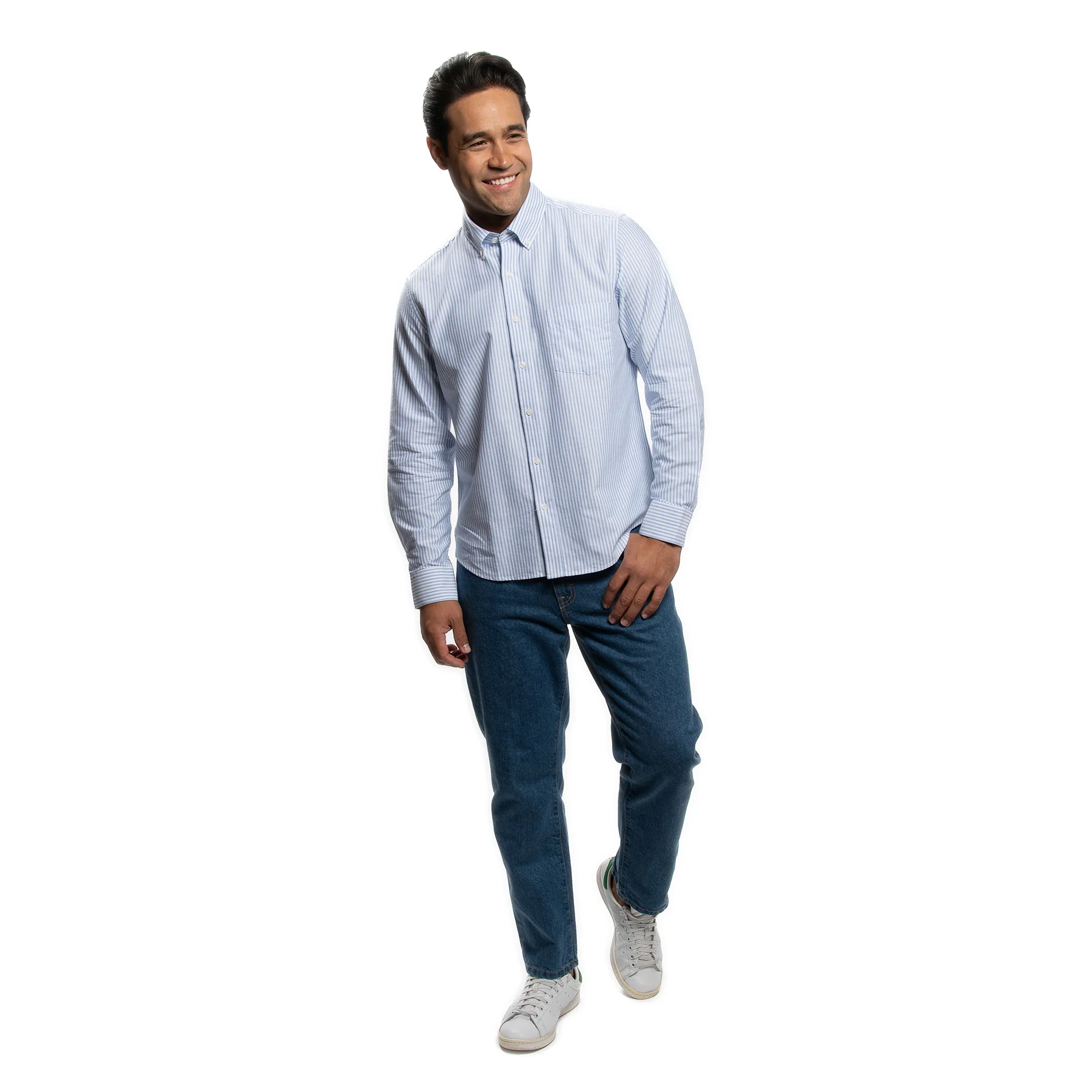 Weekend Oxford Standard Fit - Blue Stripe - Image 4