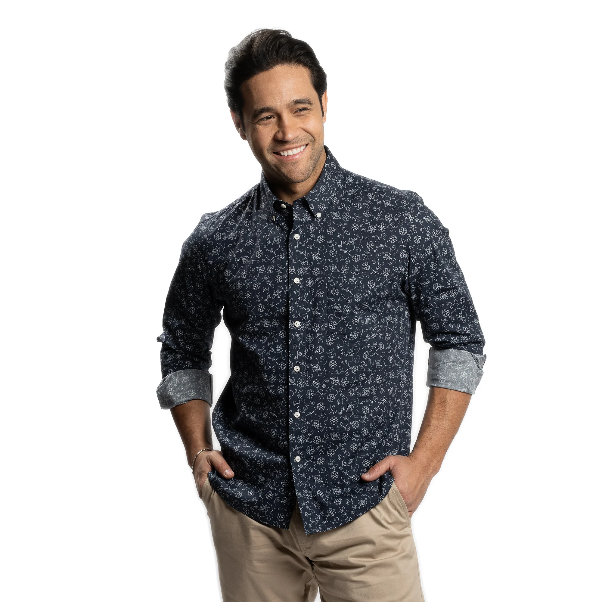 Weekend Printed Shirt -  Navy Flower - Image 5