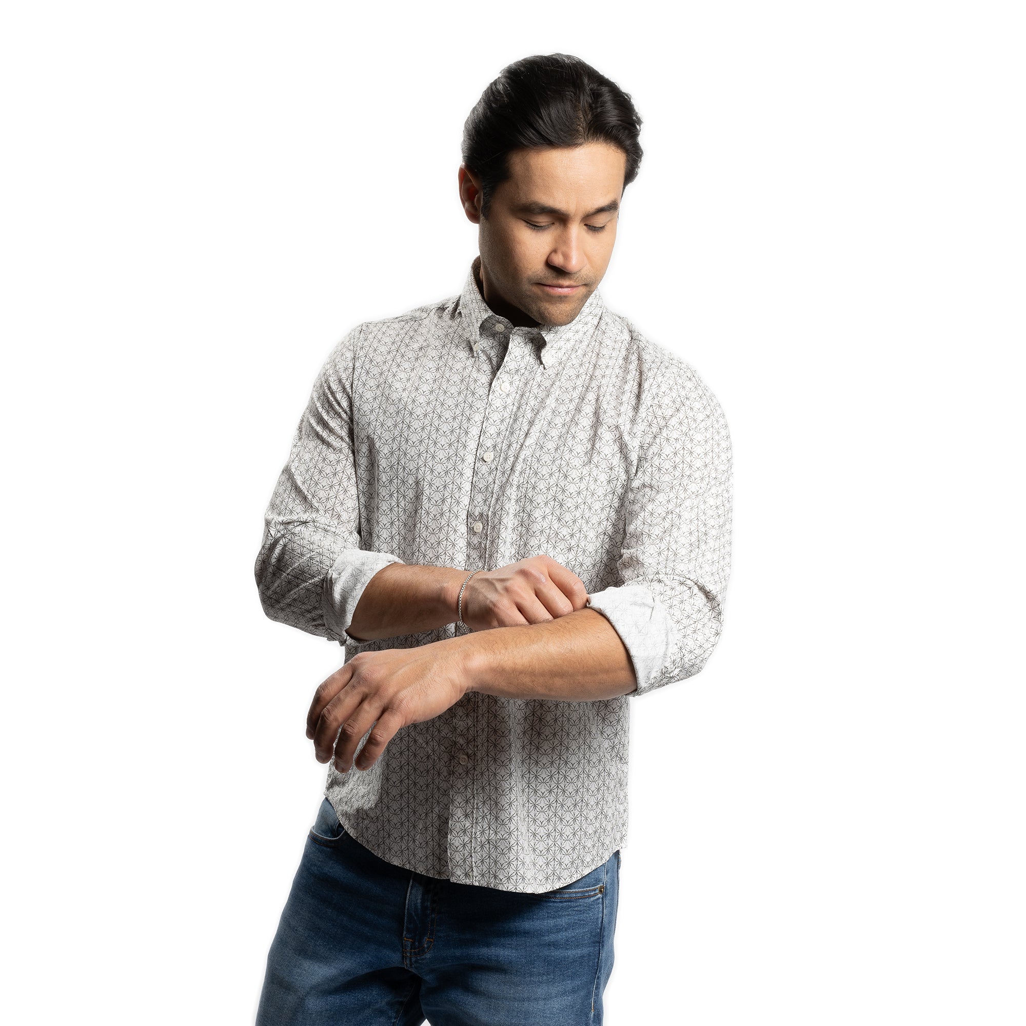 Weekend Printed Shirt - White Black Geometric - Image 5