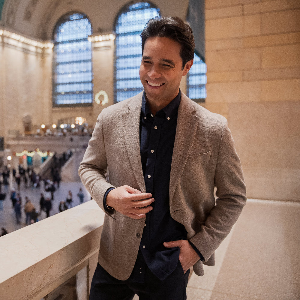 Wool Cashmere Blazers - Tan - Image 3