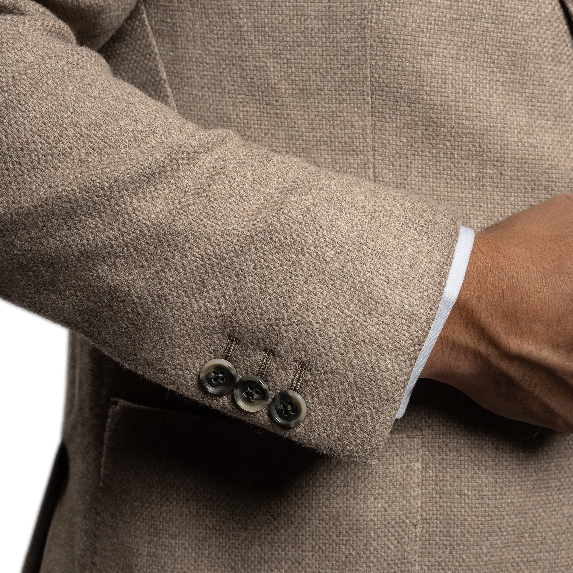 Wool Cashmere Blazers - Tan - Image 7